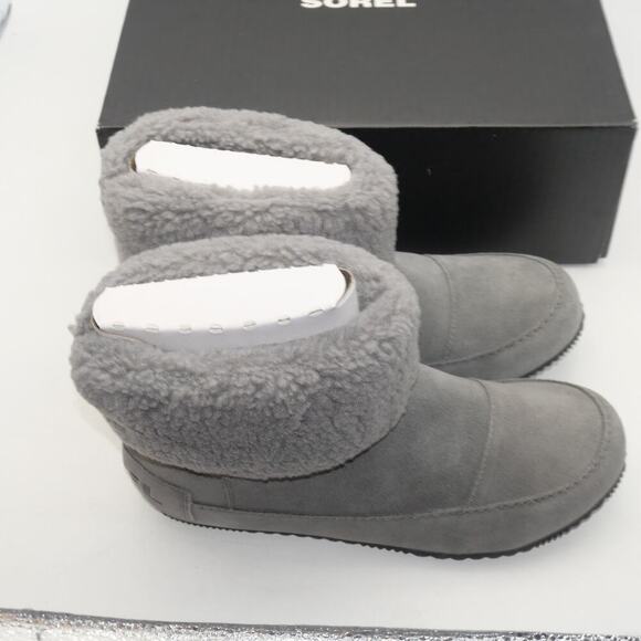 NEW Sorel Women's Size 8 Go Stumptown Bootie Quarry Gray Slippers Faux Fur - Picture 9 of 11